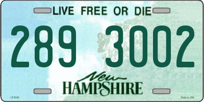 NH license plate 2893002