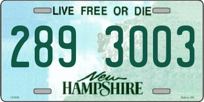 NH license plate 2893003