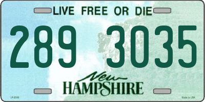 NH license plate 2893035