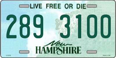 NH license plate 2893100