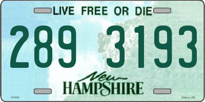 NH license plate 2893193
