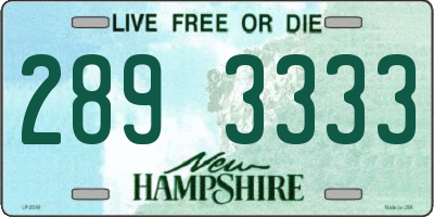 NH license plate 2893333