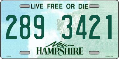NH license plate 2893421