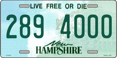 NH license plate 2894000