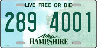 NH license plate 2894001