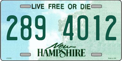 NH license plate 2894012