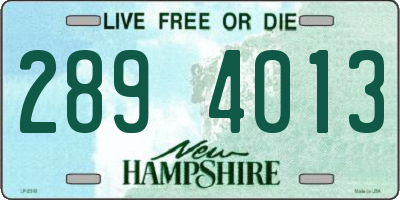 NH license plate 2894013
