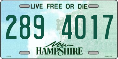 NH license plate 2894017