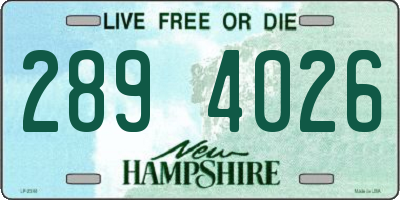 NH license plate 2894026