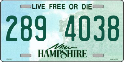 NH license plate 2894038
