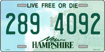 NH license plate 2894092