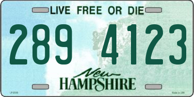 NH license plate 2894123