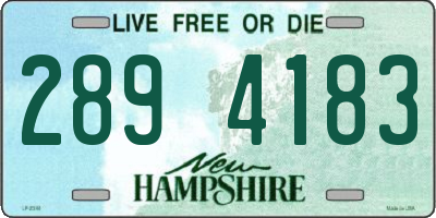 NH license plate 2894183
