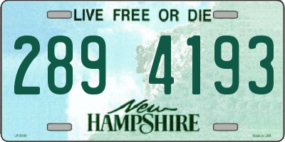 NH license plate 2894193