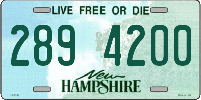 NH license plate 2894200