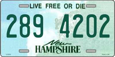 NH license plate 2894202
