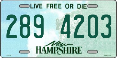 NH license plate 2894203