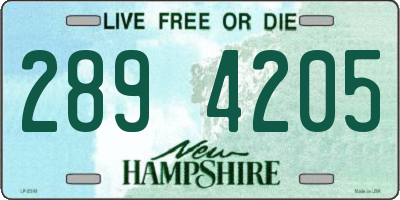 NH license plate 2894205