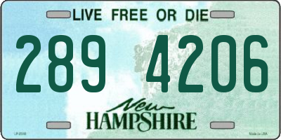 NH license plate 2894206