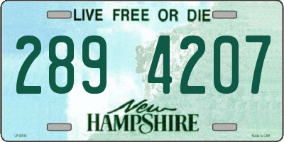 NH license plate 2894207