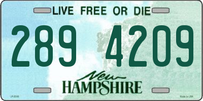 NH license plate 2894209