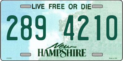 NH license plate 2894210