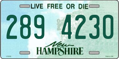 NH license plate 2894230