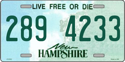 NH license plate 2894233