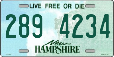 NH license plate 2894234
