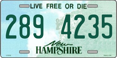 NH license plate 2894235