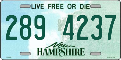 NH license plate 2894237