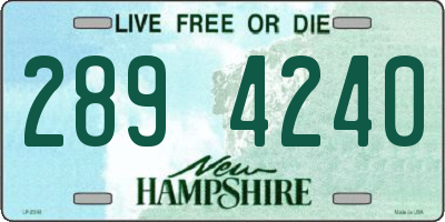 NH license plate 2894240