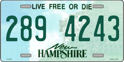 NH license plate 2894243