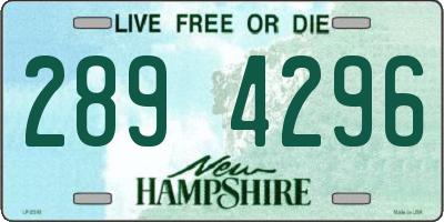 NH license plate 2894296