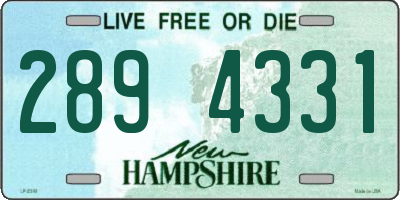 NH license plate 2894331