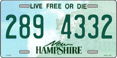 NH license plate 2894332