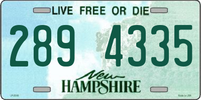 NH license plate 2894335