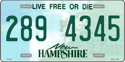 NH license plate 2894345