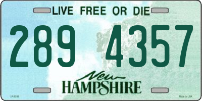 NH license plate 2894357