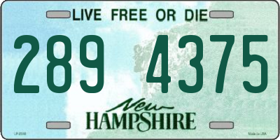 NH license plate 2894375