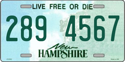 NH license plate 2894567