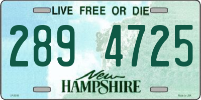 NH license plate 2894725