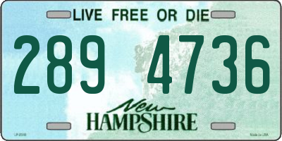 NH license plate 2894736