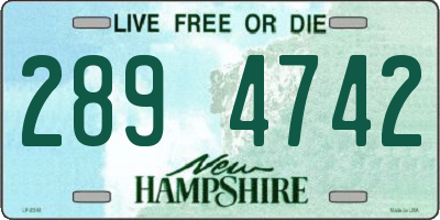 NH license plate 2894742