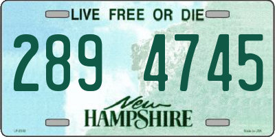 NH license plate 2894745