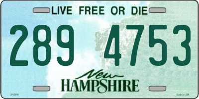 NH license plate 2894753