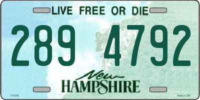 NH license plate 2894792