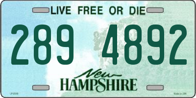 NH license plate 2894892