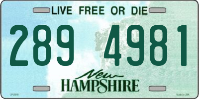 NH license plate 2894981
