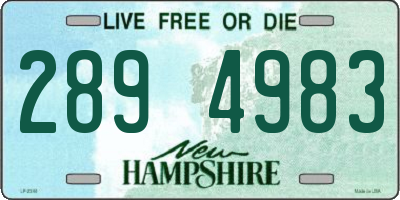 NH license plate 2894983